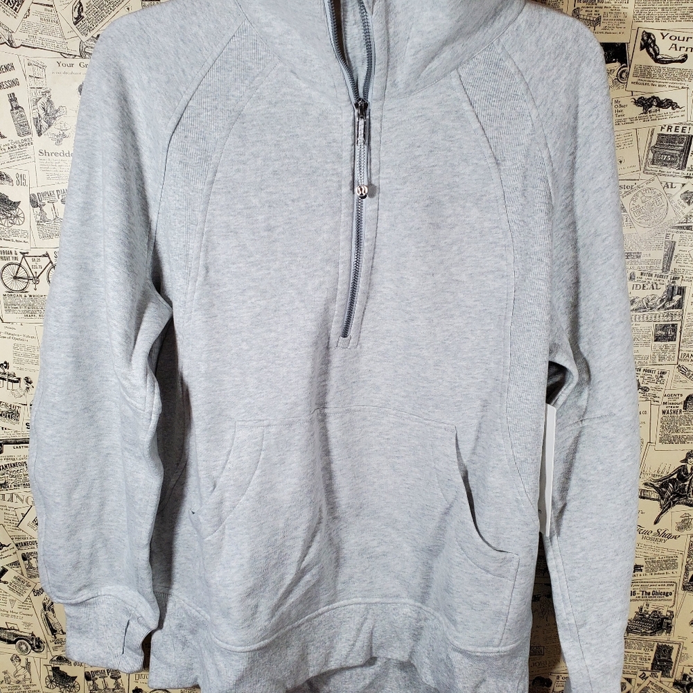 [ NWT ] XS Small Lululemon Scuba Oversized Funnel Neck hard zip Heather Grey